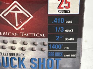 lot 146 image: (25) Rounds Of American Tactical .410gauge 2.5 13oz BBB-Buckshot
