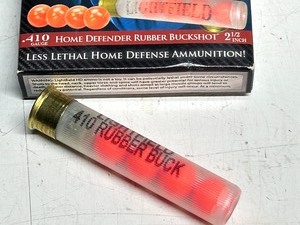 lot 147 image: (5) Rounds Of Lightfield Home Defender .410gauge 2.5 Rubber Buckshot