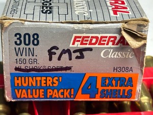 lot 49 image: (30) Rounds Of Federal Classic .308 150grain FMJ