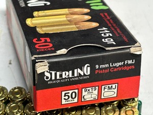 lot 119 image: (50) Rounds Of Sterling 9mm-Luger 115grain FMJ