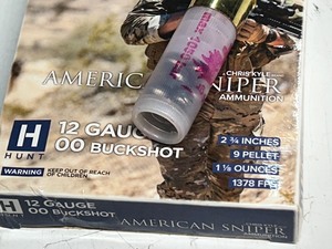 lot 135 image: (10) American Sniper 12gauge 2.75 9-Pellet 1 18oz OO-Buckshot