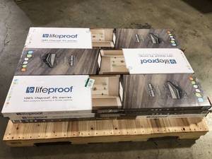 lot 45 image: 9 Boxes of Lifeproof Seasoned Wood 6 MIL x Multi-Width x 48 in. L Click Lock Waterproof Luxury Vinyl Plank Flooring (19.5 sqftcase)  Customer Returns See Pictures