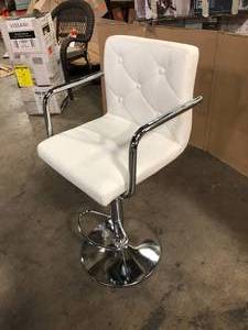 lot 50 image: VECELO Bar Stools Adjustable Counter Stools Bar Chairs Synthetic Leather Swivel Barstools Gas Lift Stool Customer Returns See Pictures