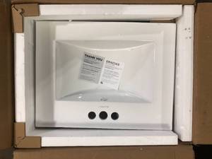 lot 15 image: Swiss Madison 24 in. Ceramic Vanity Top with 3-Faucet Holes with White Basin   Customer Returns See Pictures