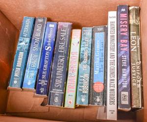lot 75 image: Box of Fiction, Mostly Paperback Mysteries