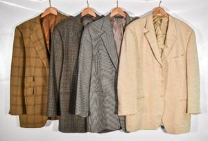 lot 179 image: Four Vintage Suit Jackets by Zegna and Walter Beauchamp