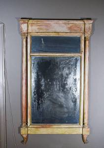 lot 22 image: Cream-Colored Bedroom Mirror