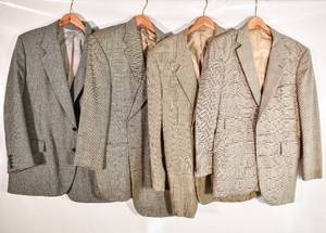 lot 178 image: Four Vintage Suit Jackets by Ralph Lauren, Dormeuil, and Walter Beauchamp