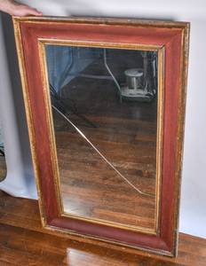 lot 89 image: Vintage Wood-Framed Wall Mirror