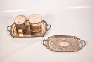 lot 315 image: Four Vintage Silver-Plated Serving Items