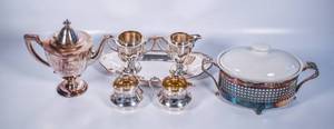 lot 318 image: Group of Seven Silver-Plated Serving Items