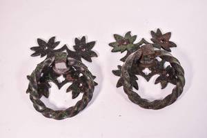 lot 346 image: Pair of Iron Wall Handles