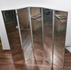 lot 331 image: Pair of Mirrored Fireplace Screens