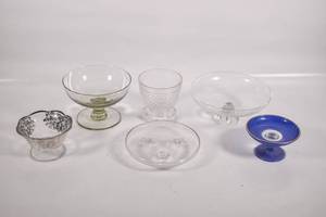 lot 368 image: Six Pedestaled Glass Items