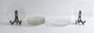 lot 374 image: Two Sets of Vintage Glass Plates