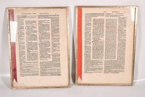 lot 383 image: Two Framed Incunabula Pages