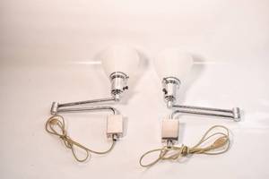 lot 397 image: Pair Swing Arm Wall Mount Lamps #2