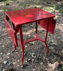 lot 412 image: Red Metal Table
