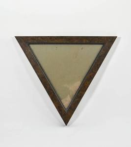 lot 127 image: Small Vintage Triangular Mirror