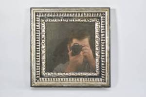 lot 128 image: Small Vintage Square Mirror