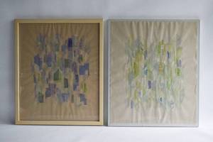 lot 132 image: Two Original Mixed-Media Collage Watercolor Paintings