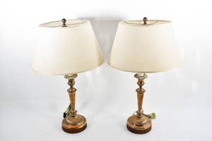 lot 135 image: Pair of Vintage Metal Table Lamps