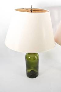 Pair of Green Glass Table Lamps