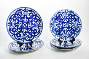 lot 154 image: Set of Five Blue and White Plates from Spain