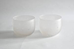 lot 156 image: Pair of Vintage Frosted Glass Bowls