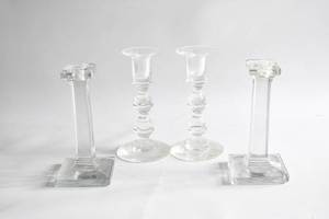 lot 160 image: Two Pairs of Glass Candlesticks