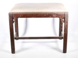 lot 108 image: Vintage Wooden Piano Bench