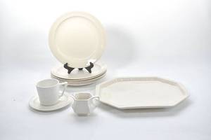 lot 40 image: 10-Piece Ironstone China Dinner Set