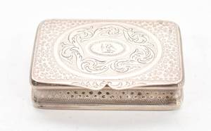 lot 51 image: Small Sterling Silver Etched Trinket Box