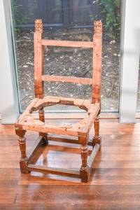 lot 66 image: Antique Hand-Carved Wooden Chair