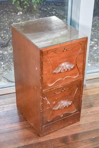lot 68 image: Vintage Wooden Cabinet with Two Drawers