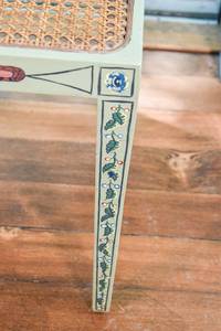 lot 71 image: Green Caned-Top Side Table