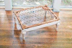 lot 78 image: White Painted Wooden Ottoman Base