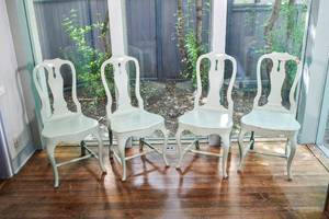 lot 80 image: Four Painted Wooden Side Chairs