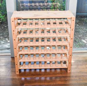 lot 81 image: Natural Wood Wine Rack