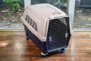 lot 121 image: Petmate Furrari Flyer Large Blue Dog Crate
