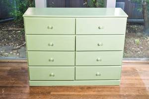 lot 97 image: Green Wooden Eight-Drawer Dresser