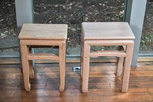 lot 12 image: Two Small Wooden End Tables
