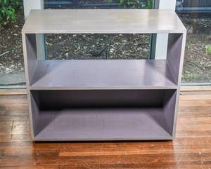 lot 101 image: Painted Two-Shelf Bookshelf or Cabinet