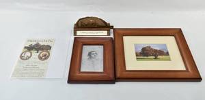lot 82 image: Mercer Oak Slice with Revolutionary War Images