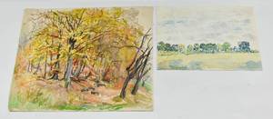 lot 248 image: Two Original Signed Watercolor Paintings
