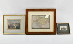 lot 244 image: Three Framed European Prints