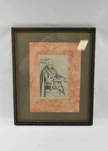 lot 239 image: Signed Portrait of the Artists Mother Artwork by Herta Czoernig-Gohanz