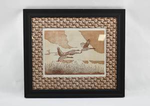 lot 240 image: Signed Geese Aquatint by Lyman Byxbe