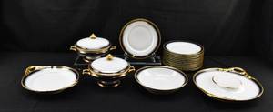 lot 172 image: 17-Piece Limoges Porcelain Dinner Set by William Guerin and Co.