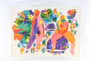 lot 19 image: Signed Two Nudes, Standing and Sitting Lithograph by Gregorio Prestopino